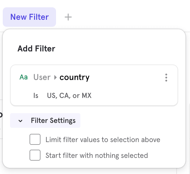 board filter settings